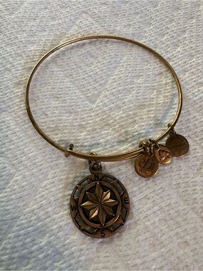 Alex and Ani Gold Compass Charm Bangle Bracelet